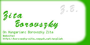 zita borovszky business card